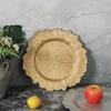 33cm Vintage Snowflake Charger Plate Plastic Serving Tray Hotel Home Dining Living Room Fruit Dessert Display