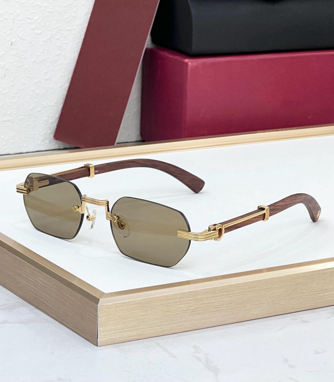 

Солнцезащитные очки Kajia Wooden без оправы с полигональной оправой, модные, с защитой от ультрафиолета CT0362S 54-21-145