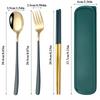 Christmas Gift Utensil Set, Stainless Steel Travel Cutlery in Gift Box, Portable Spoon Fork Knife for Holiday