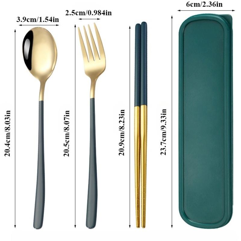 Christmas Gift Utensil Set, Stainless Steel Travel Cutlery in Gift Box, Portable Spoon Fork Knife for Holiday