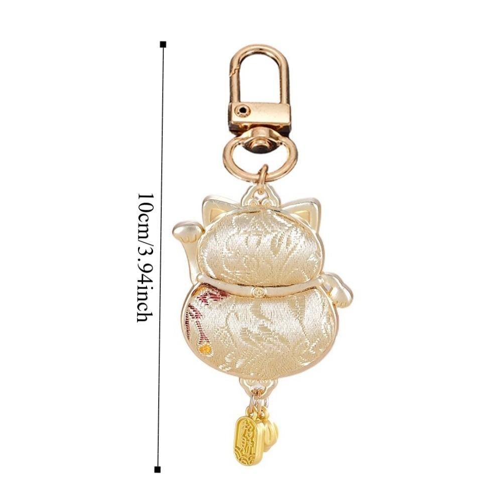 Metal Little Cat Small Keychain Double-sided Retro Lucky Keychain Lucky Cat Keychain Bag Pendant