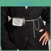 Letter Alphabet Waist Bag For Women Faux Leather Chain Crossbody Purse For Casual Outings