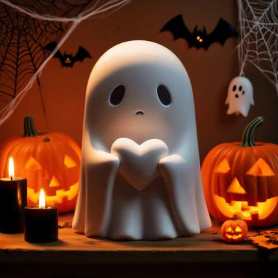 Halloween Liebesherz Geist Figur Unhöflicher Mittelfinger Geist Statue Harz Skulptur Heim Büro Schreibtisch Dekoration Ornament