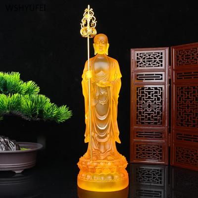 1 Stück, 22,3 cm hohe Harzstatue des Ksitigarbha-Bodhisattva-Tempels, der Feng-Shui-Ornamente für die Heimdekoration anbietet