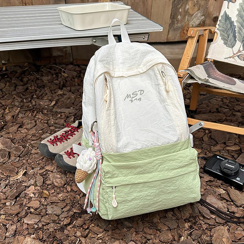 Lightweight schoolbag, simple and versatile for female college students, utdoor travel backpack for male junior high school students, backpack tide