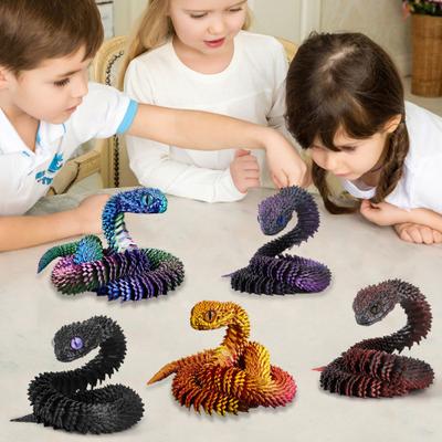 3D Printed Animals Articulated Simulated Snake Stress Relief Toys Realistic Flexible Snake Fidget