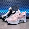 Boys/Girls Skate Roller Shoe Four-wheel Dual-use Roller Skates Double Row Walking Shoes Roller Skates Boys  Skate Shoes Girl Skate Shoes