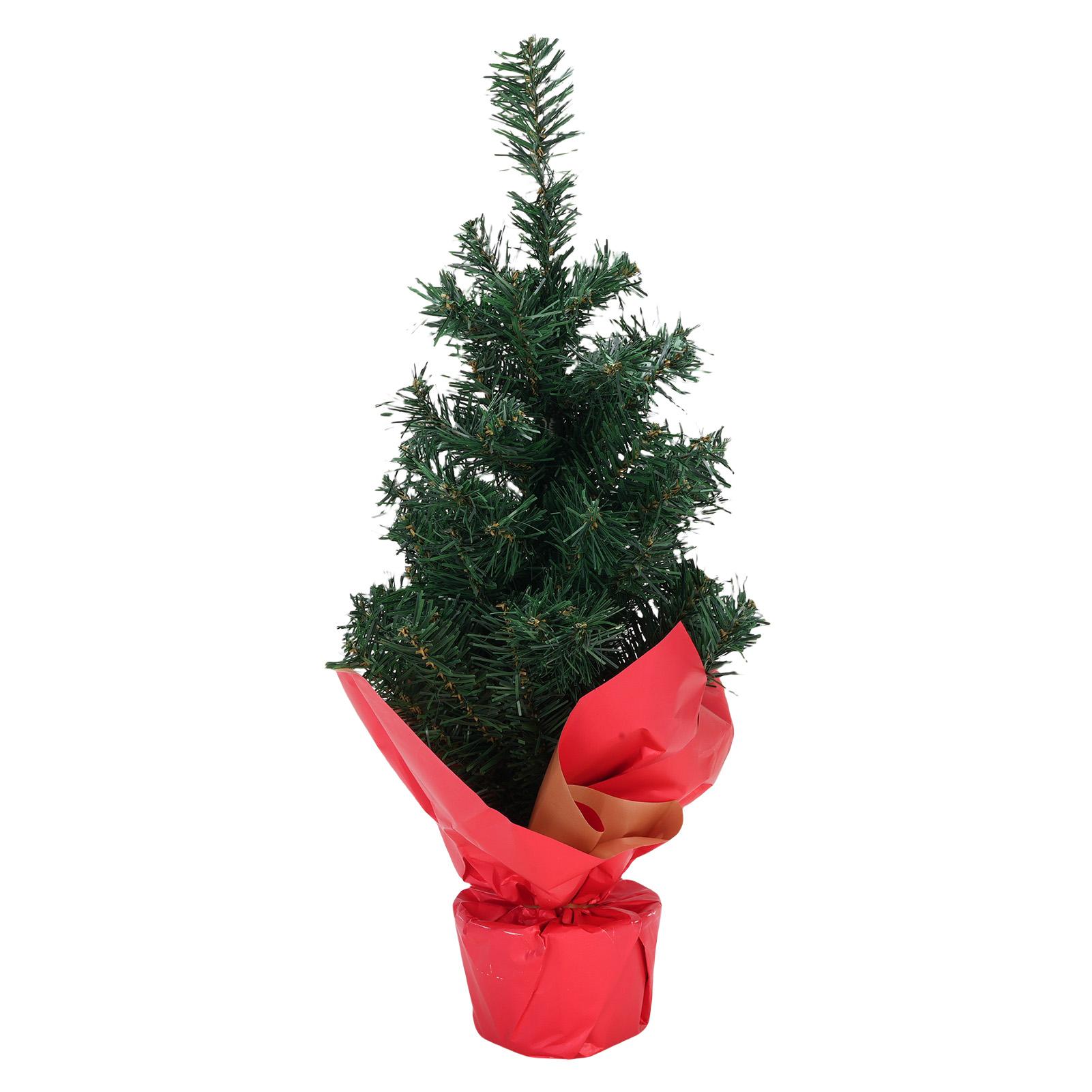

Mini Xmas Tree with Snowman String Light 23.6 Inch PVC Tabletop Artificial Small Xmas Pine Tree Set for Holiday Home
