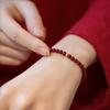 Cinnabar and Purple Bead Single Circle Bracelet - Yearly Charm Accessory