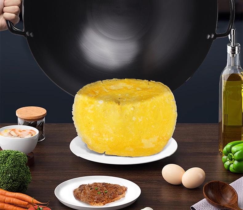 Classic Double-Ear Nitrided Iron Wok: Non-Stick, No Coating, Induction Compatible, Ideal for Home Stir-Frying