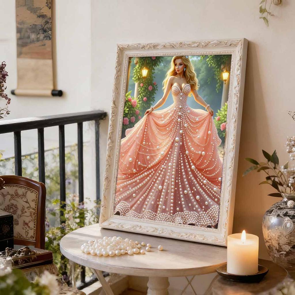 Disney Minnie Oil Painting Style Creative Pearl Painting Art 5D DIY Full Diamond Embroidery Mosaic Cross Stitch Kit Home Room Decoration