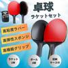 REMDY Table Tennis Racket Set of 2 Ping Pong Pen Ball Beginner Intermediate Rubber Practice Family Case Included Long Double-sided [2 Rackets]