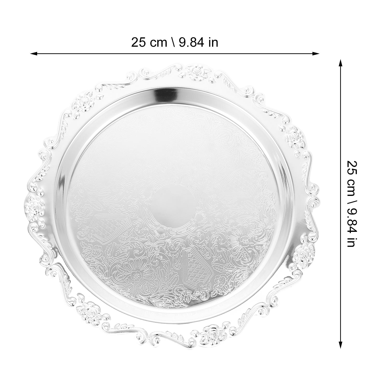 

Stainless Steel Dessert Tray Large Capacity Snack Storage Container For Home Party Gift Housewarming Household Fruit Holder срібний