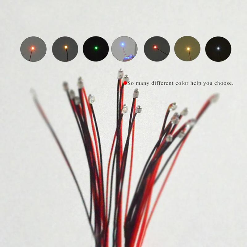 10 Teile/los 0402 0603 SMD Lampe Verdrahtete Micro Led Pre-Gelötet Micro Litz Verdrahtete Chip 20Cm 3V Eisenbahn modell Szenen