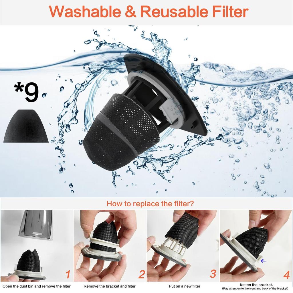 Handheld Vacuum Cordless Car Vacuum Cleaner Rechargeable Lightweight Hand Held Small Portable Vac with USB-C Cable for Home, Car