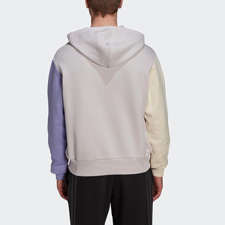 adidas Unisex Colorblock Hooded Pullover Sweatshirt Purple HU0414