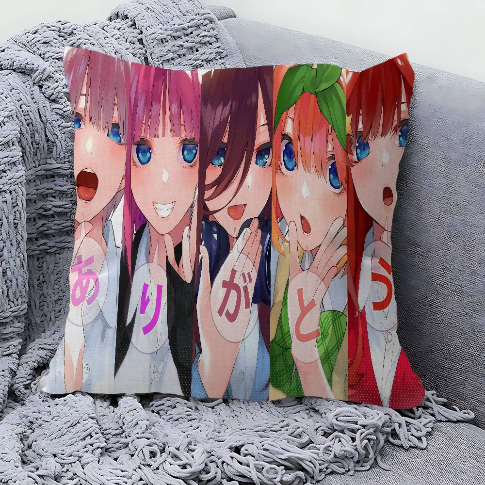 Anime The Quintessential Quintuplets Pillow Gift Home Office Decoration Bedroom Sofa Car Cushion Cover case 45x45