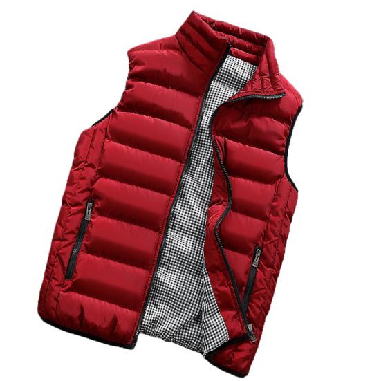 Men Vest Coat Waterproof Padded Thick Stand Collar Winter Waistcoat for Daily Wear