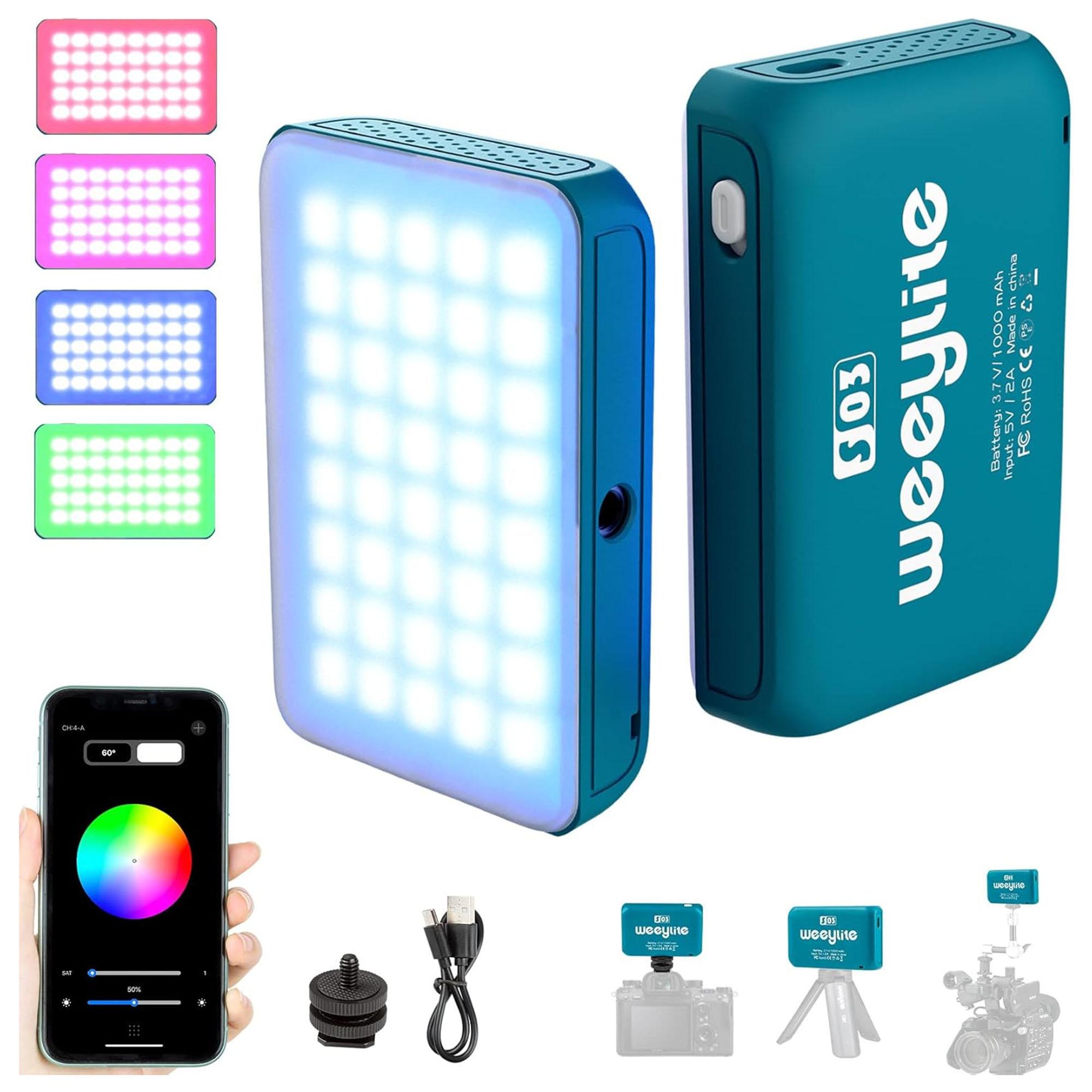 

WEEYLITE S03 Portable RGB LED Video Light Full Color Photography Fill Light for Live Streaming/Outdoor Shooting Blue