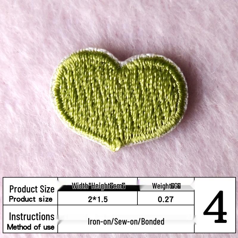 Na Yang Heart Embroidery Self-Adhesive Patch for DIY Clothing and Decoration