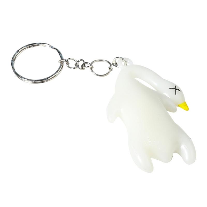 Ultraviolets Discoloration Duck Rearview Mirror Hanging Decoration Funny Animal Keyring Keychain Novelty Gift 1