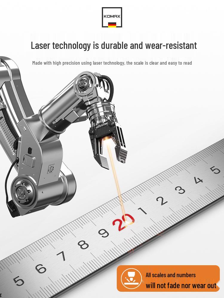 30cm Thickened Stainless Steel Ruler - High Precision 50cm Scale