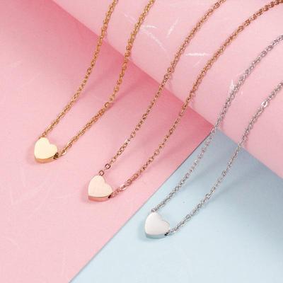 Collana con Ciondolo a Cuore Personalizzato in Acciaio Inossidabile: Regalo di Moda Transfrontaliero per Coppie e Amici