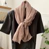 Cotton and linen scarf atmosphere new retro linen literary and fresh thin monochrome scarf shawl