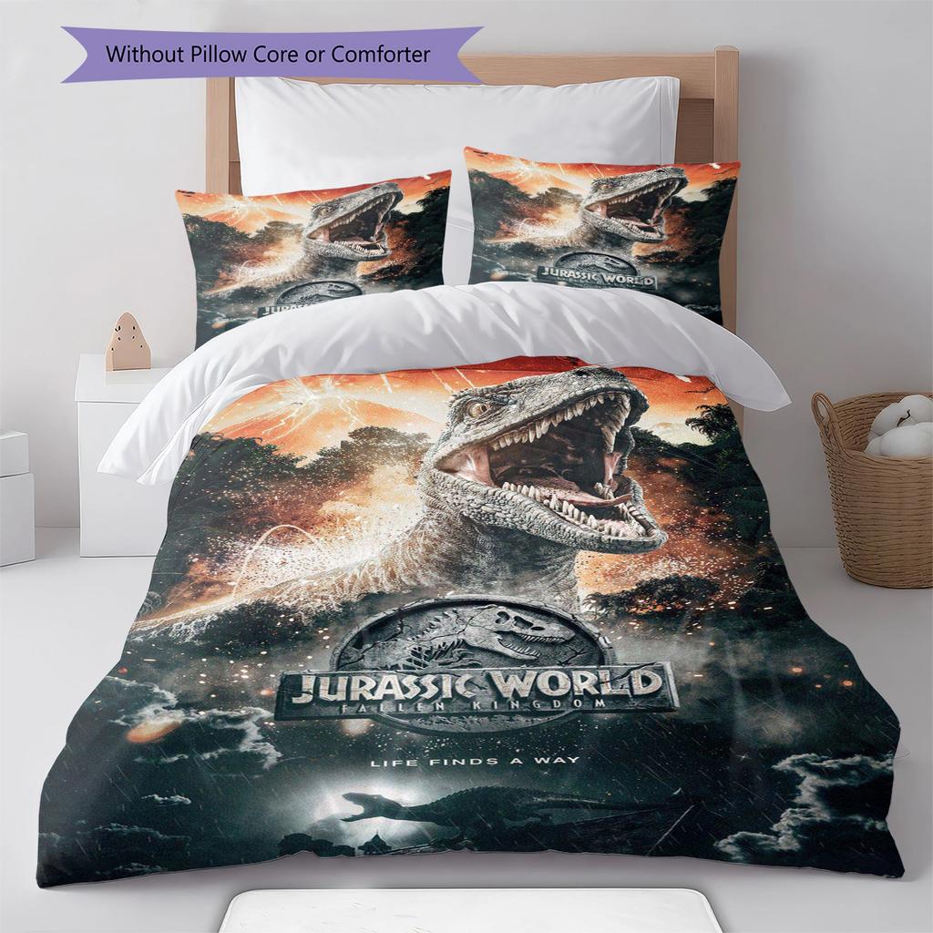 Jurassic Pattern Bedding Quilt Set Quilt Cover Pillowcase Home Decoration Gift (1 * duvet cover + 2 * pillowcase, without core)