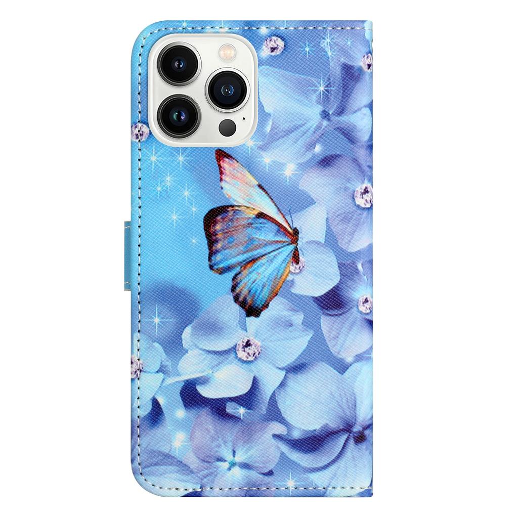 For iPhone 16 Pro Max Wallet Case PU Leather Phone Cover Cross Texture Pattern Print