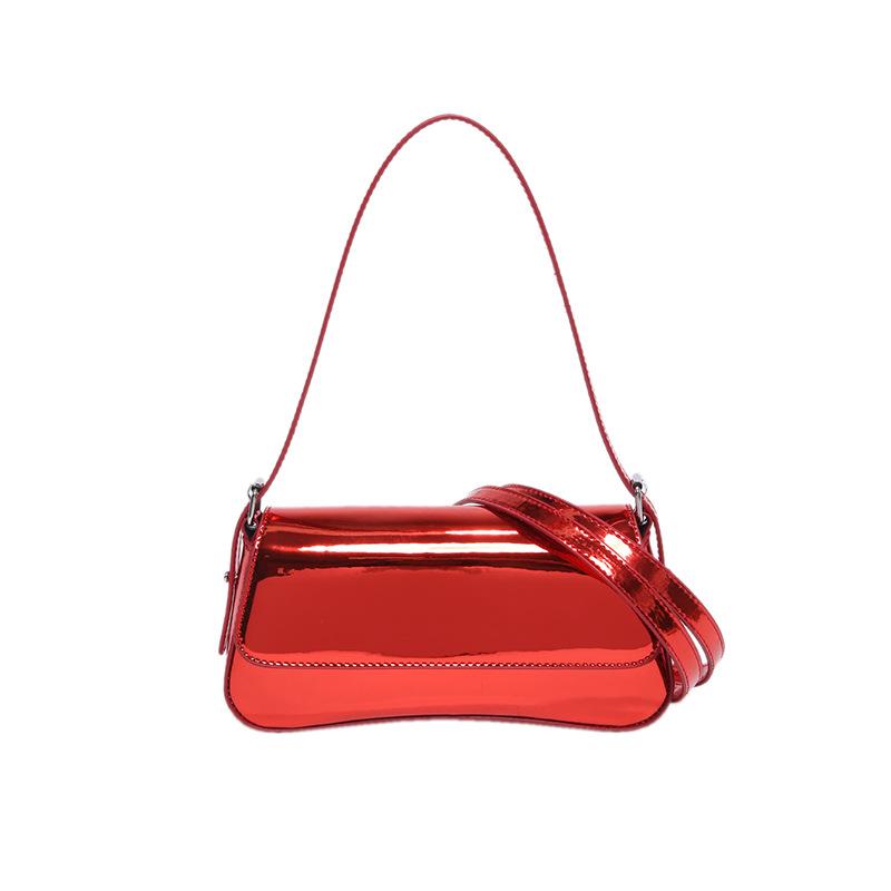 Bags bags women's bags 2025 new Korean version solid color shoulder bag fashion niche design shoulder mirror armpit bag
