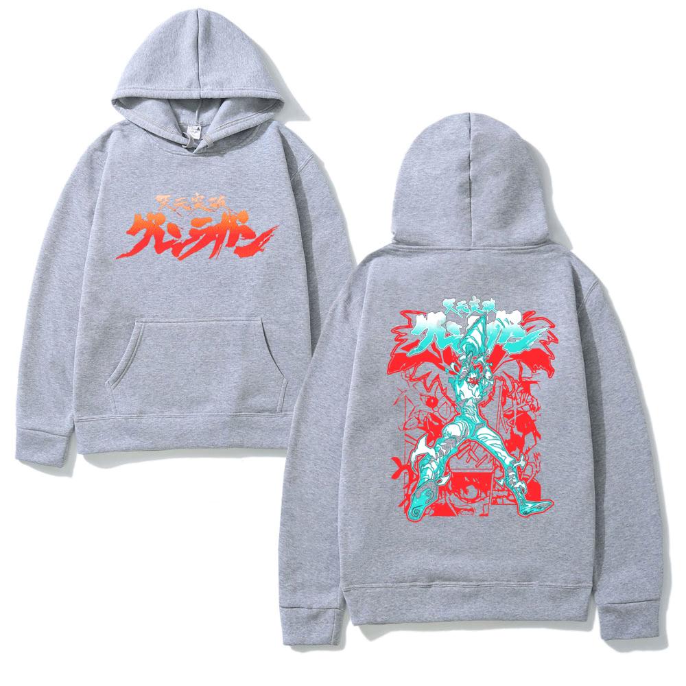Japanese Manga Tengen Toppa Gurren Lagann Pullover Anime Hoodie Fashion Autumn Winter Oversized Sweatshirt Tracksuit Hoodies Men