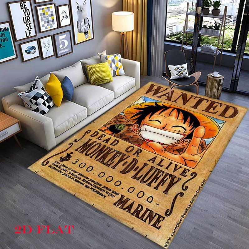 Luffy Poster One Piece Carpet Printing Floor Mats Gift Office Chair Cushion Art