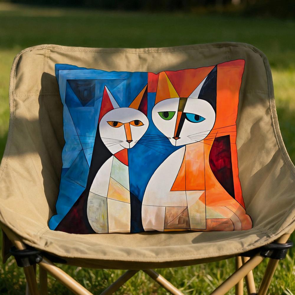 Classic Picasso Cat Oil Cushion Cover Soft Reversible Durable Pillow Cover MultiScene Use for Home Car Daily Comfort