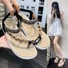 2025 Summer Open Toe Casual Beach Ladies Shoes Bohemian Buckle Belt Roman Sandals Flip-Flop