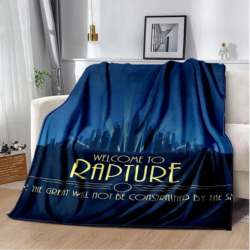 3D Retro BioShock Game Gamer Blanket,Soft Throw Blanket for Home Bedroom Bed Sofa Picnic Travel Office Rest Cover Blanket Kids