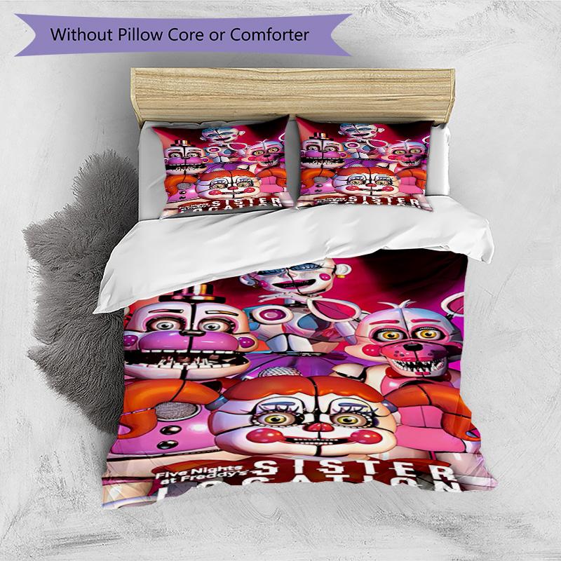 3pcs Duvet Cover Set (1*Duvet Cover + 2*Pillowcase, Without Core), Five Nights At Freddy's Print Bedding Set, Bedroom Decor, All‑Season, Birthday Gift