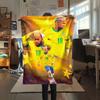 1PC Neymar Patterned Flannel Blanket Suitable For All Seasons for Home Decor Warmth and Comfort Gifts Holiday Present