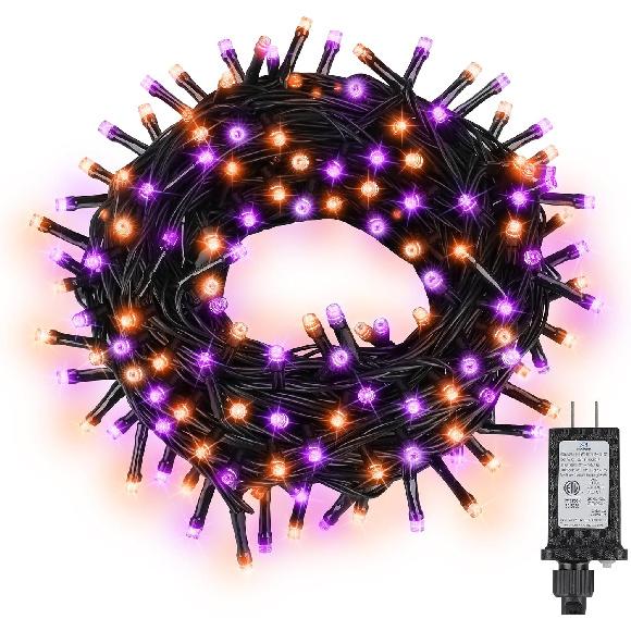 ASENEK Outdoor String Lights 99FT 300 LED Connectable 8 Modes with Timer Decorative String Lights for Xmas Tree Patio Party Warm White