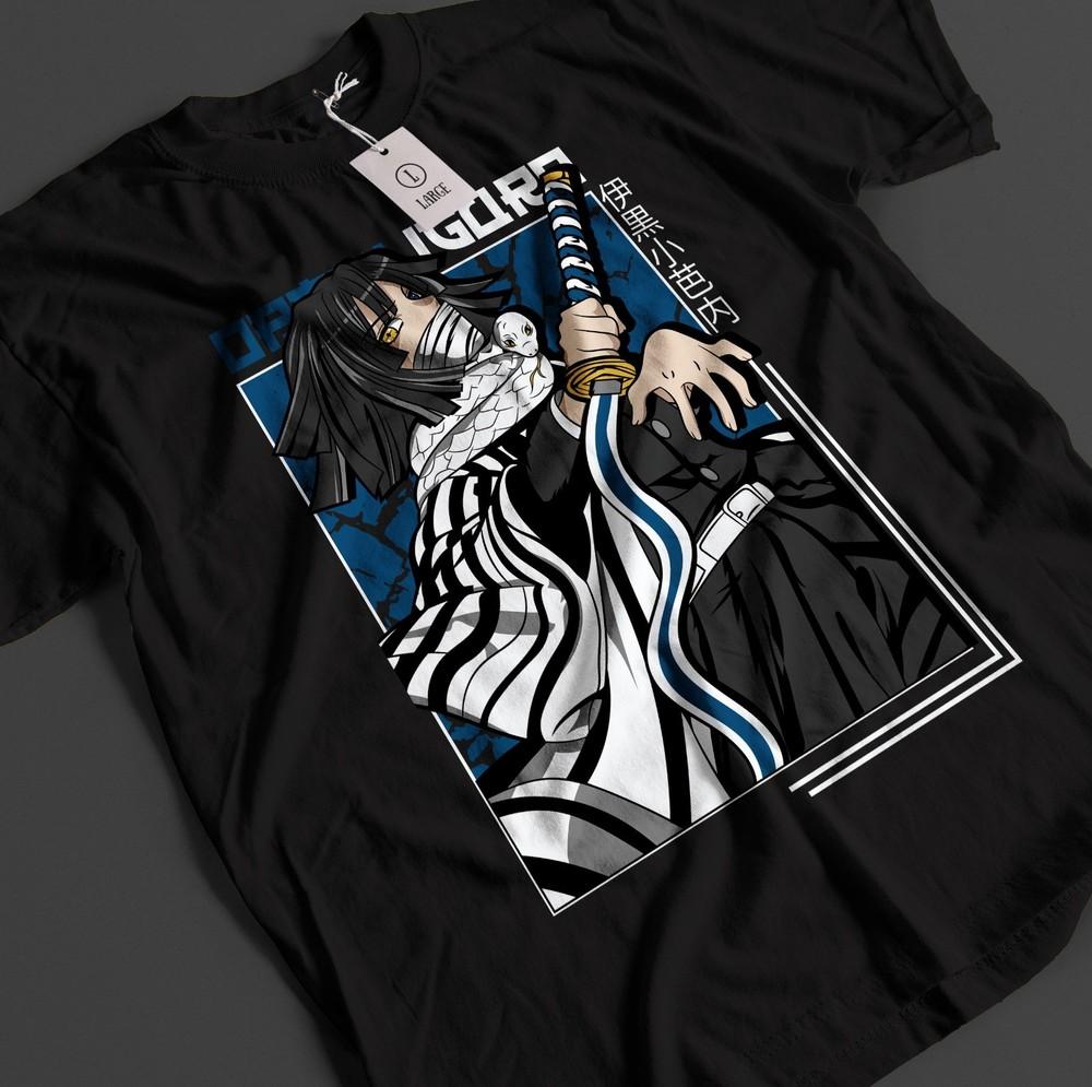 

Рубашка Клинок, рассекающий демонов Футболка Обаяй Игуро Футболка Тандзиро KNY Аниме Зеницу Топ Мудзан Футболка 4XL
