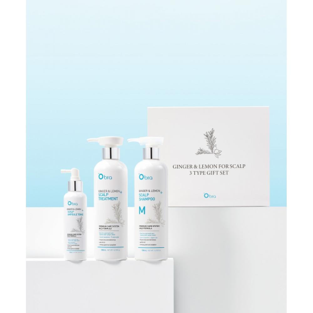 Obra Ginger   Lemon 3 Piece Special Set  Moisture Shampoo+treatment+ampoule Tonic NONE
