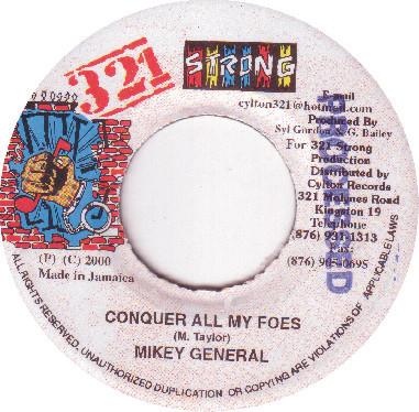 

7inch Record MIKEY GENERAL - Conquer All My Foes NONE 321 Strong 2000 Jamaica Reggae, Ska & Dub Used