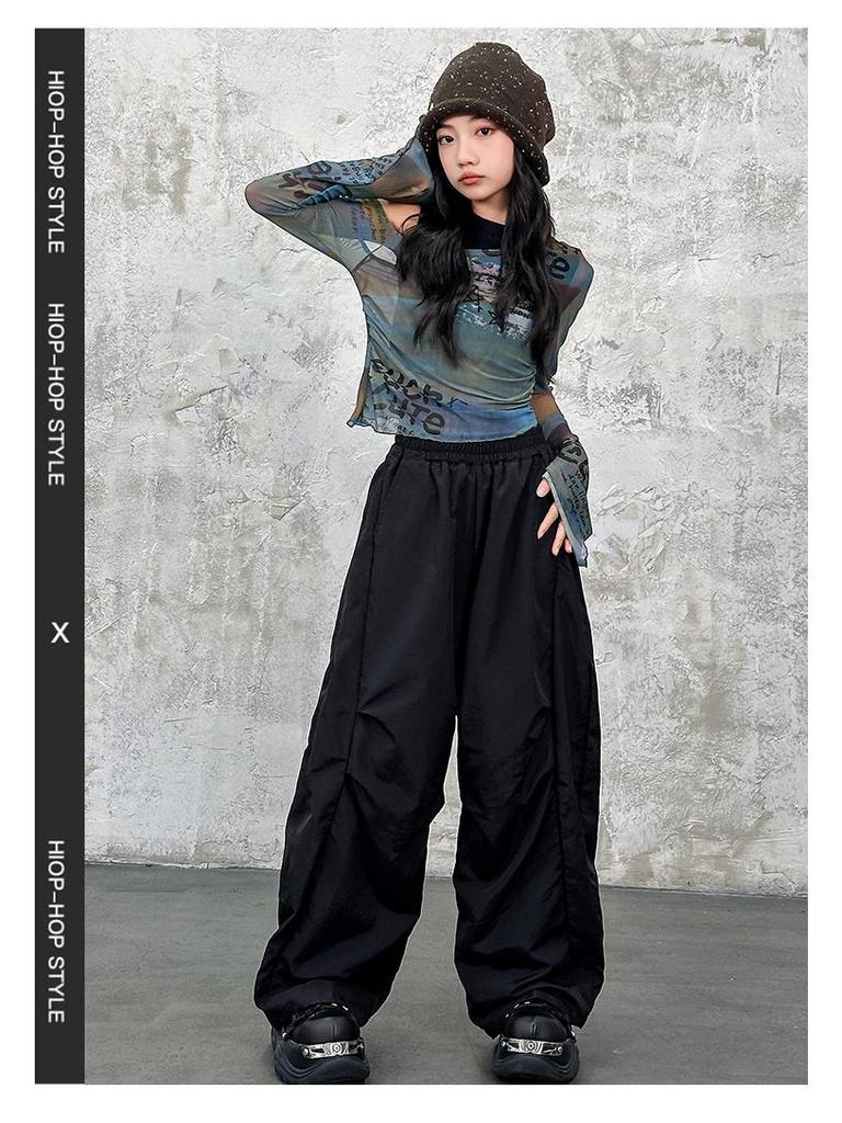 Trendig Street Dance Hip Hop Hoodie-set för Barn – Coolt Uppträdande-outfit för Pojkar & Flickor