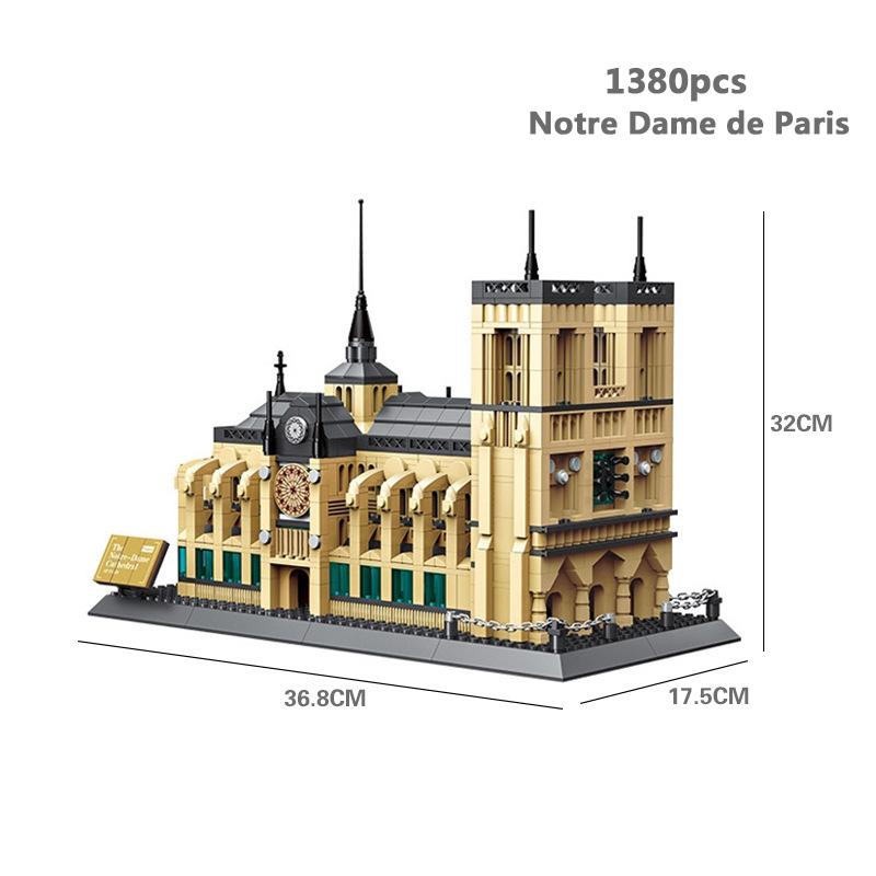 City Architecture Model Building Blocks Studio Temple Taj Mahal Big Ben Eiffel Tower London New York Germany Construction Toys