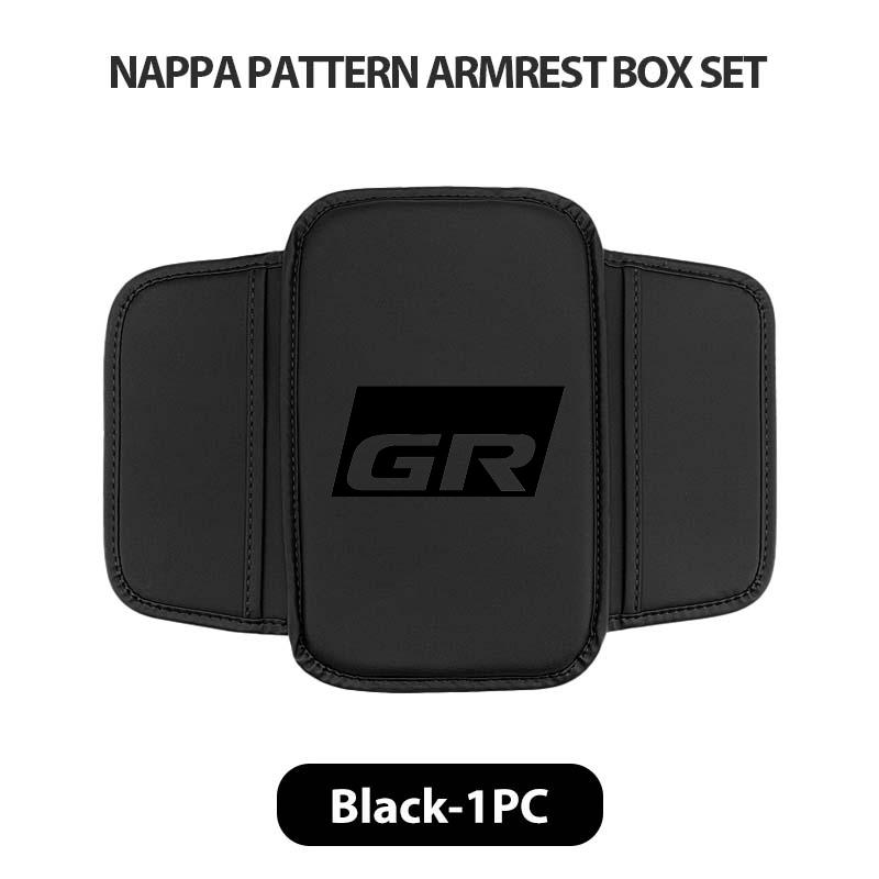 For Toyota Leather Car Armrest Box Cushion Side Storage Pocket Protector Cover GR Sport Crown RAV4 Yaris Land Cruiser Corolla