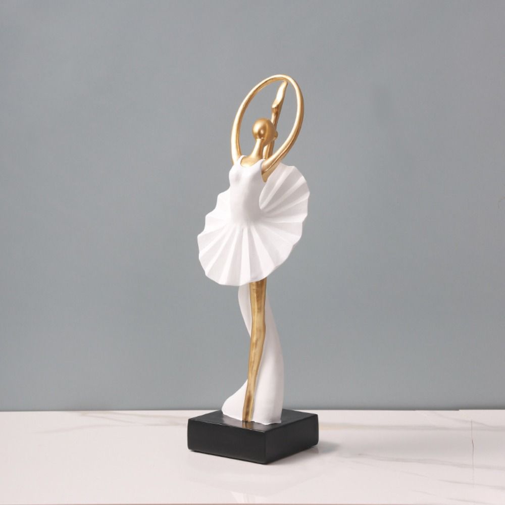 Kawaii Resin Ballet Dancer Figurine Cartoon Modern Abstract Art Statue  Garden