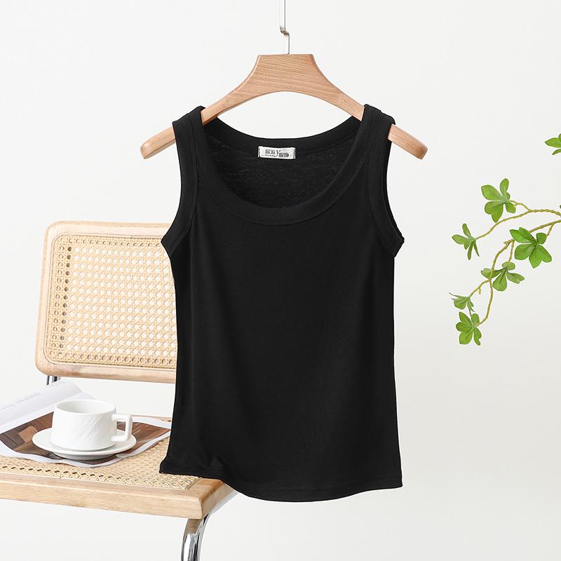 

Женская летняя майка на широких бретелях с круглым вырезом: Стильный, Универсальный, Топ, Защищающий от обнажения XL 115-135 lbs