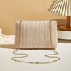 Crossbody Bag for Women Chain Strap Summer Beach Straw Flap Handbag Stylish Accessory Shoulder Bag for Day-to-Night Outfits