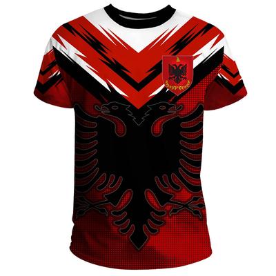 Albania bandiera grafica magliette aquila girocollo manica corta 3d stampa t-shirt top per uomo abbigliamento casual calcio maglia tees