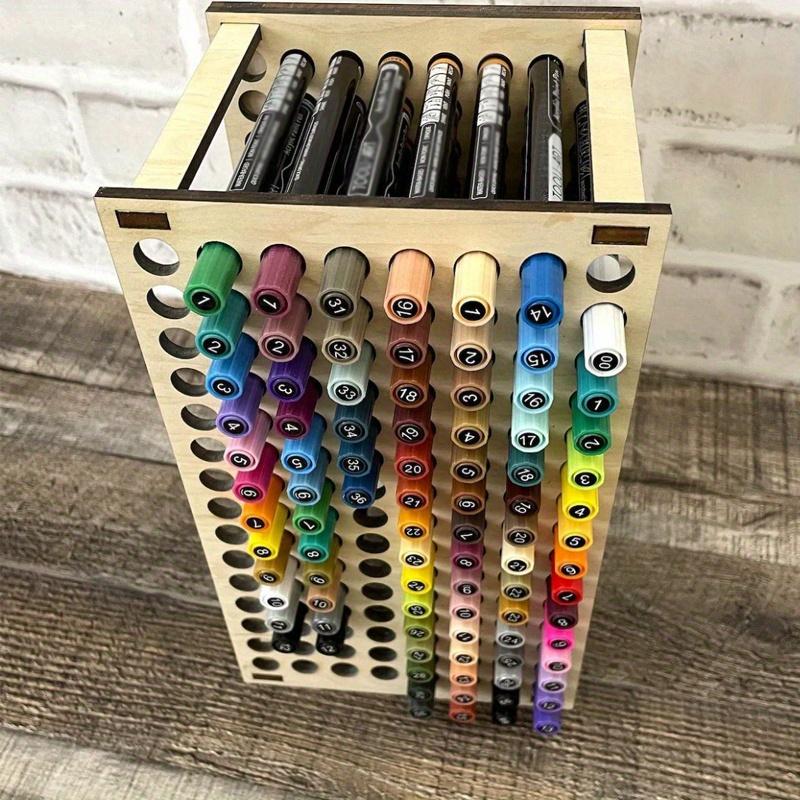1 pz 77/120 fori Portapenne da artista in legno, Portaoggetti staccabile a più scomparti per Pennelli da pittura, Matite colorate, Pennarelli per Casa e Ufficio.
